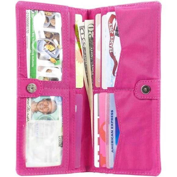 Big Skinny Women's Executive Bi-Fold Checkbook Slim Wallet, Holds Up to 40 Cards - Picture 6 of 7